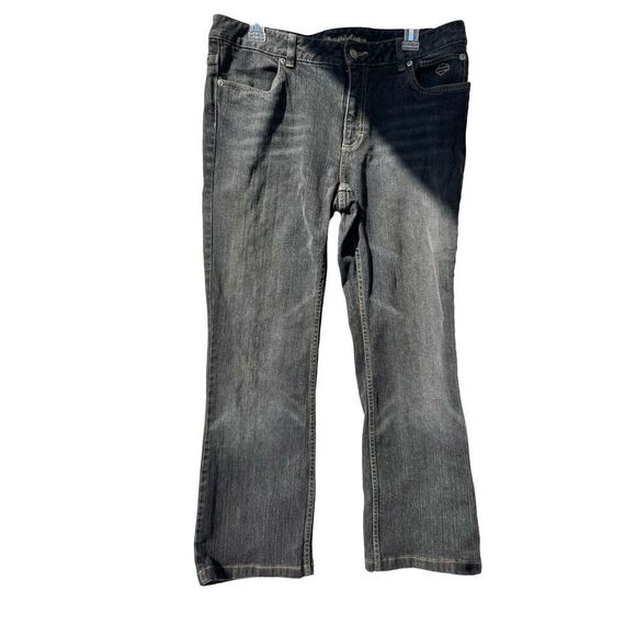 Harley Davidson Boot Cut Jeans in Black Size 12 Long - Picture 3 of 14